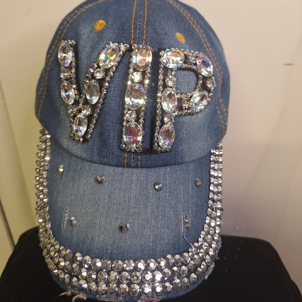 Denim VIP Embellished Hat Adjustable